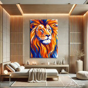 Tableau Tête de Lion Couleur