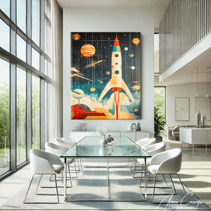 Grand tableau abstrait moderne