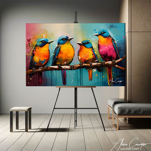tableau oiseau peinture