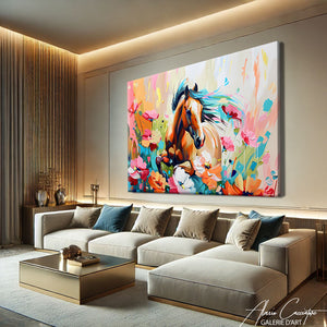 Toile cheval abstrait