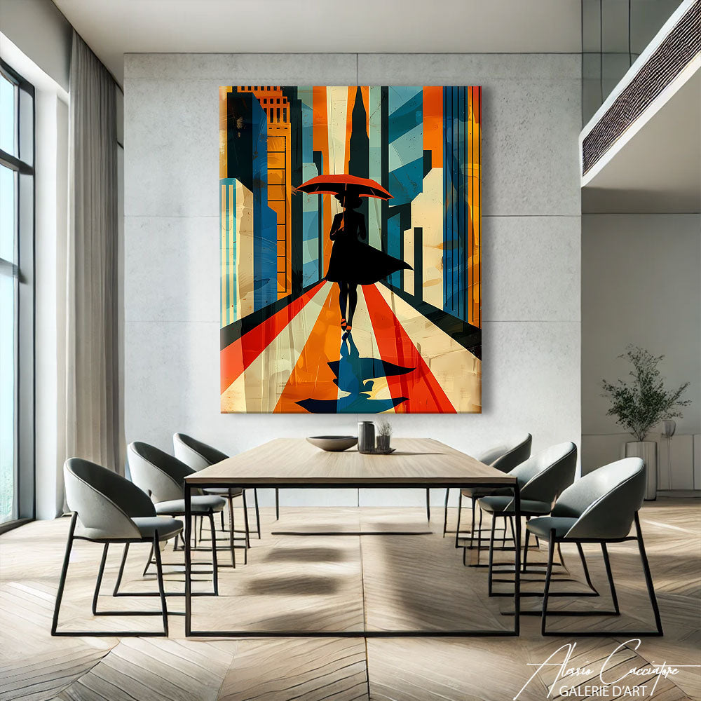 TABLEAU ART DÉCO SILHOUETTE FEMME