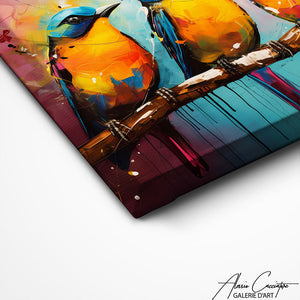 TABLEAU OISEAUX COLORÉS Alessio Cacciatore