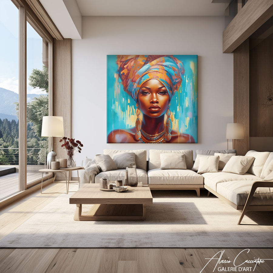 Toile Peinture Africaine – mise en situation