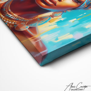 TABLEAU FEMME AFRICAINE BLEU Alessio Cacciatore
