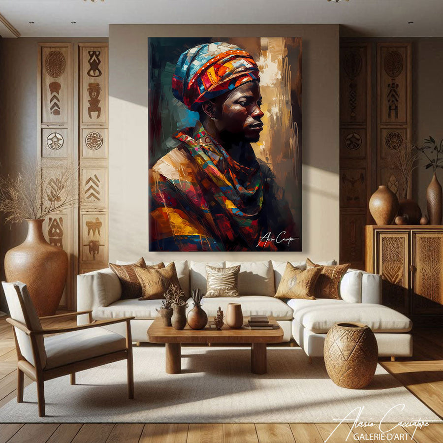 TABLEAU AFRICAIN MODERNE Alessio Cacciatore – mise en situation