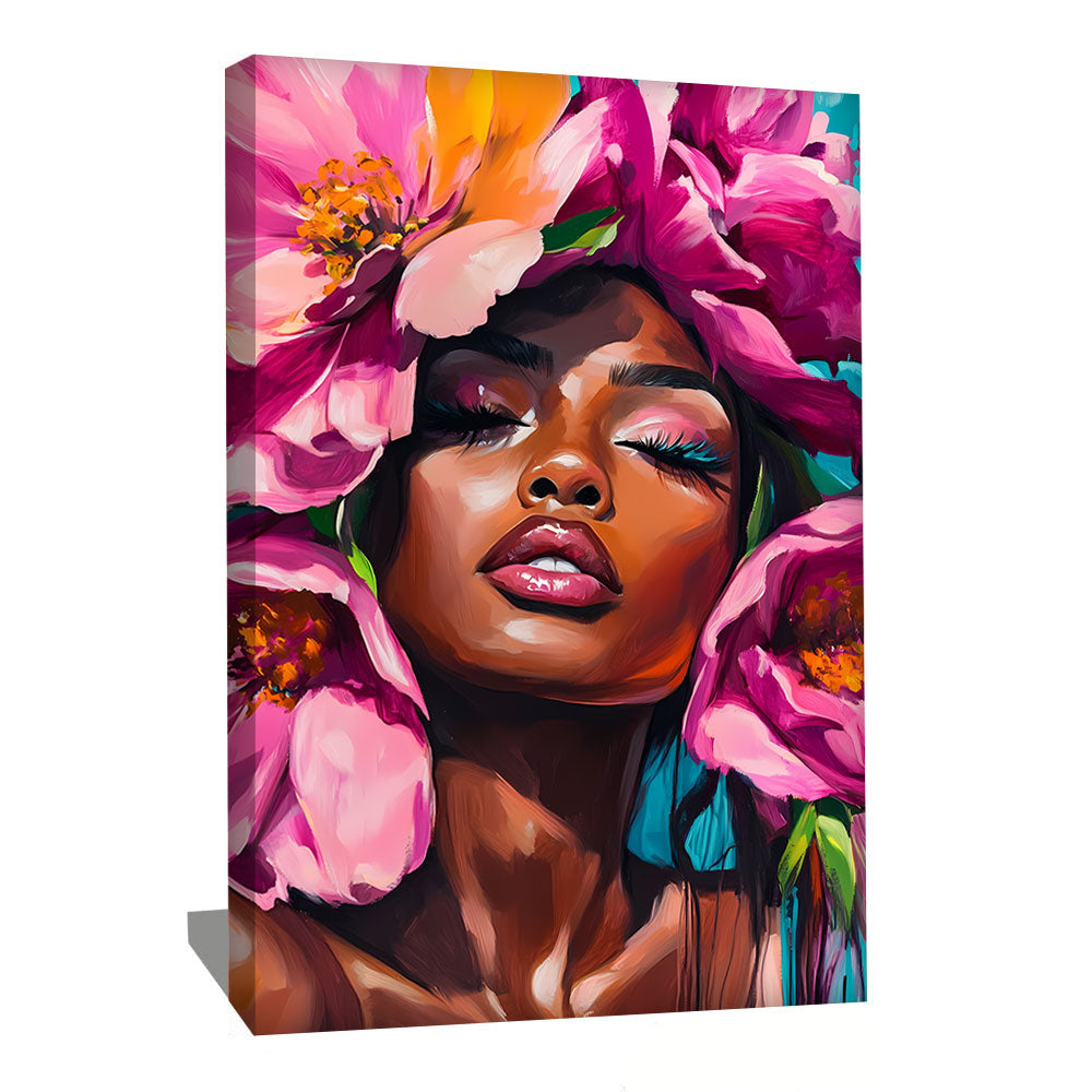 TABLEAU FEMME AFRICAINE MULTICOLORE