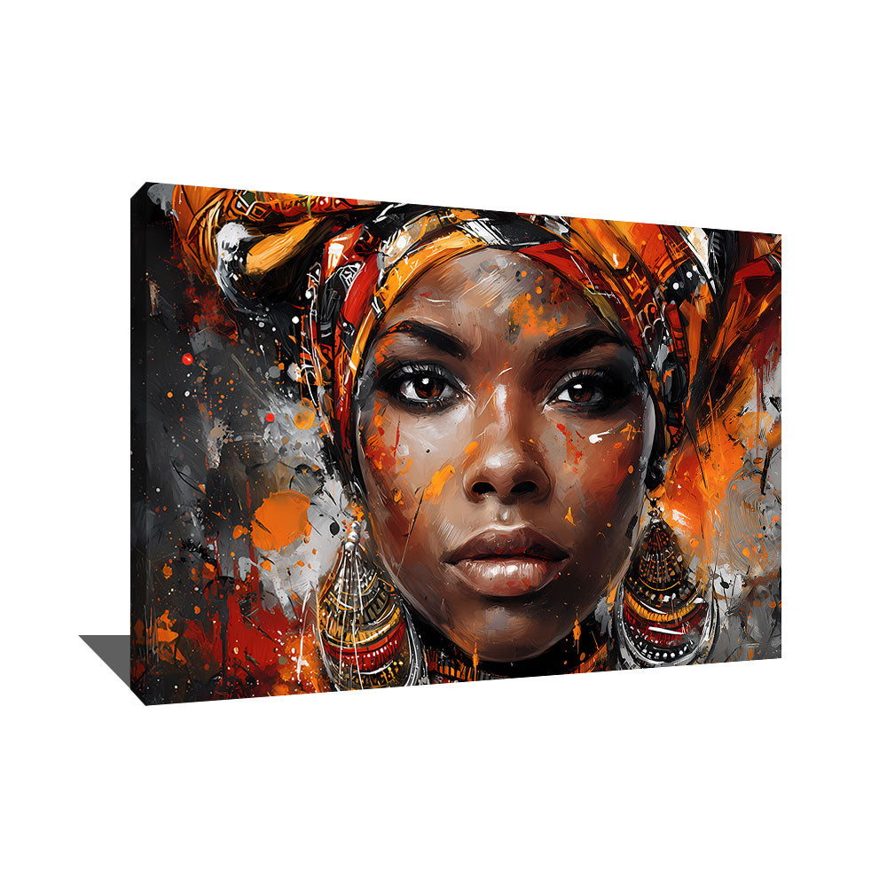TABLEAU FEMME AFRICAINE ACRYLIQUE