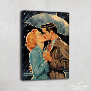 tableau couple parapluie