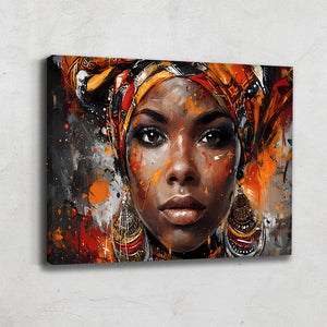 TABLEAU FEMME AFRICAINE ACRYLIQUE