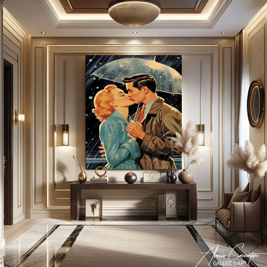 tableau couple parapluie – mise en situation