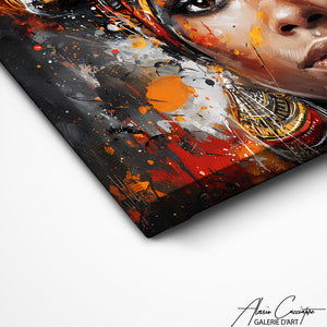 TABLEAU FEMME AFRICAINE ACRYLIQUE Alessio Cacciatore