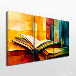 Tableau Triptyque Abstrait