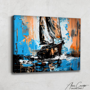 Tableau Peinture Acrylique Bateau Mer