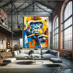 peinture gorille cigare