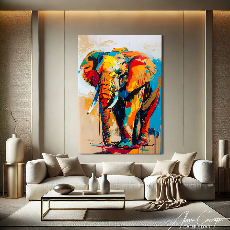 Peinture éléphant – mise en situation