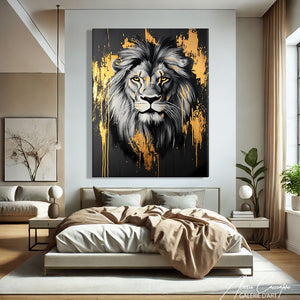 Tableau Tête de Lion Couleur