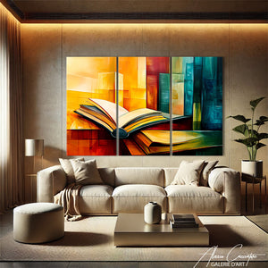 Tableau Triptyque Abstrait Moderne