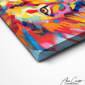 TABLEAU TÊTE DE LION COLORÉ Alessio Cacciatore