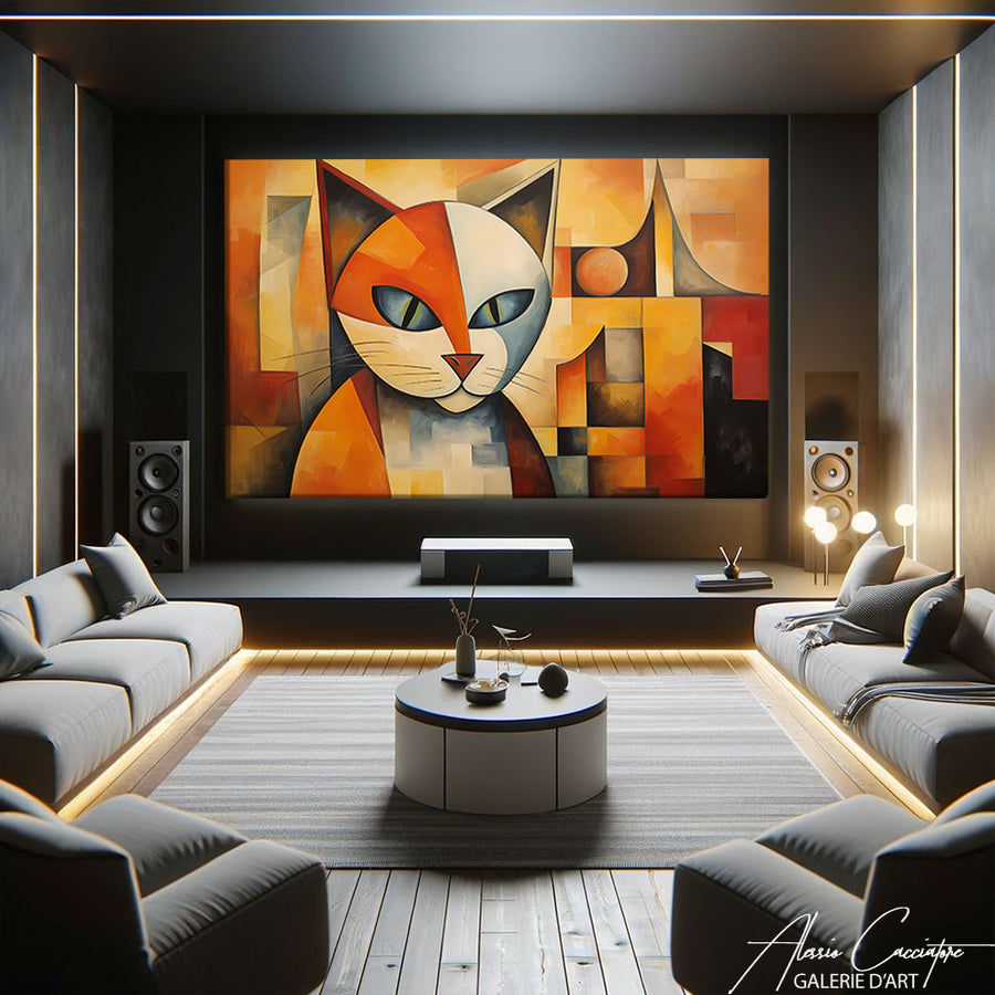 Peinture Chat Cubisme – mise en situation