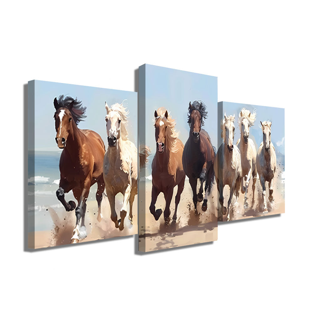 TABLEAU TRIPTYQUE CHEVAUX