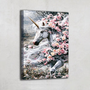 TABLEAU LICORNE FLEURS
