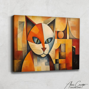 Peinture Chat Cubisme