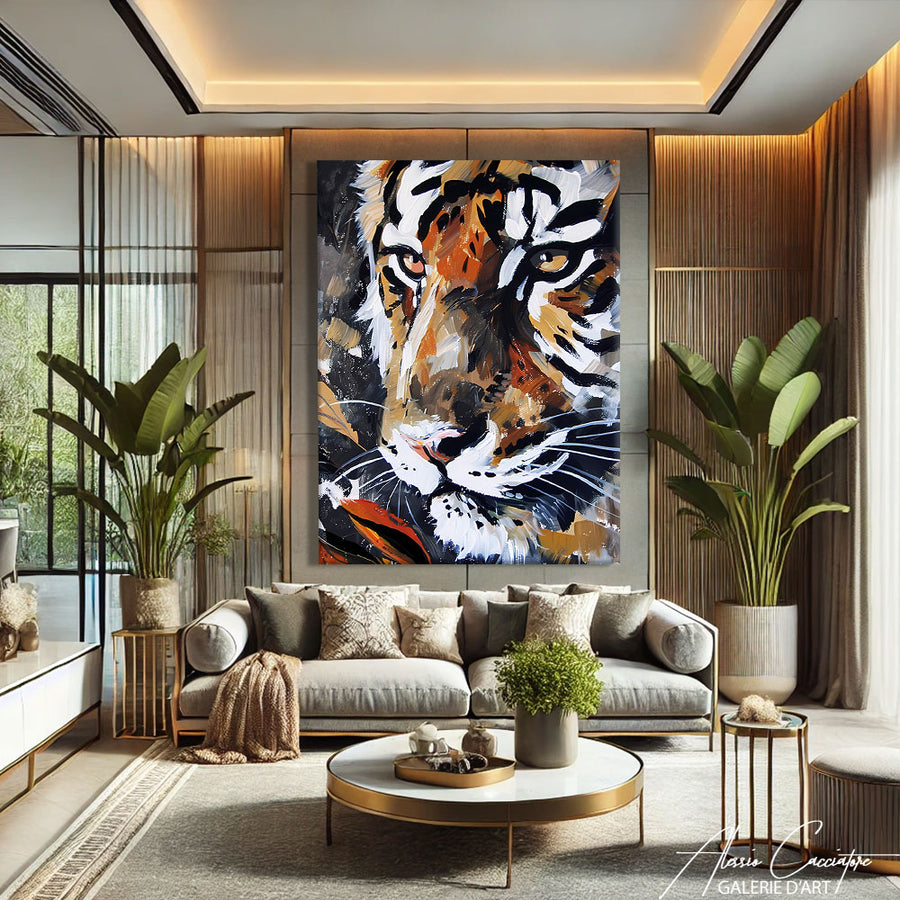 tableau toile tigre – mise en situation
