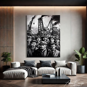 Tableau Noir Et Blanc Industriel