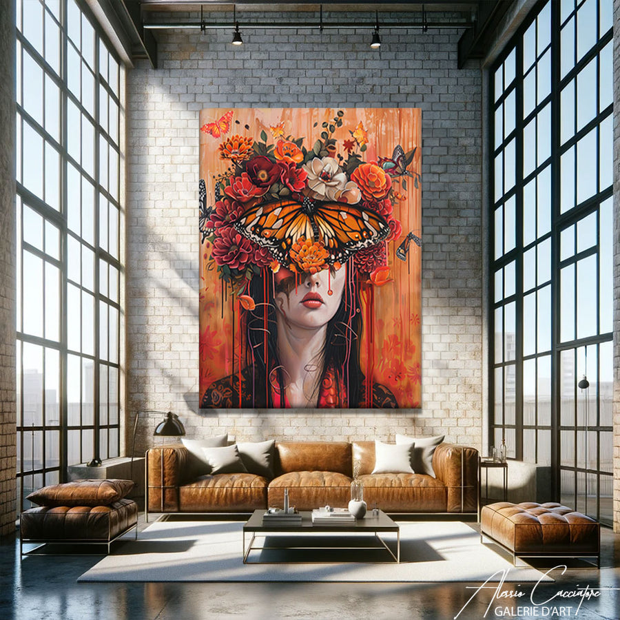 TABLEAU FEMME PAPILLON – mise en situation