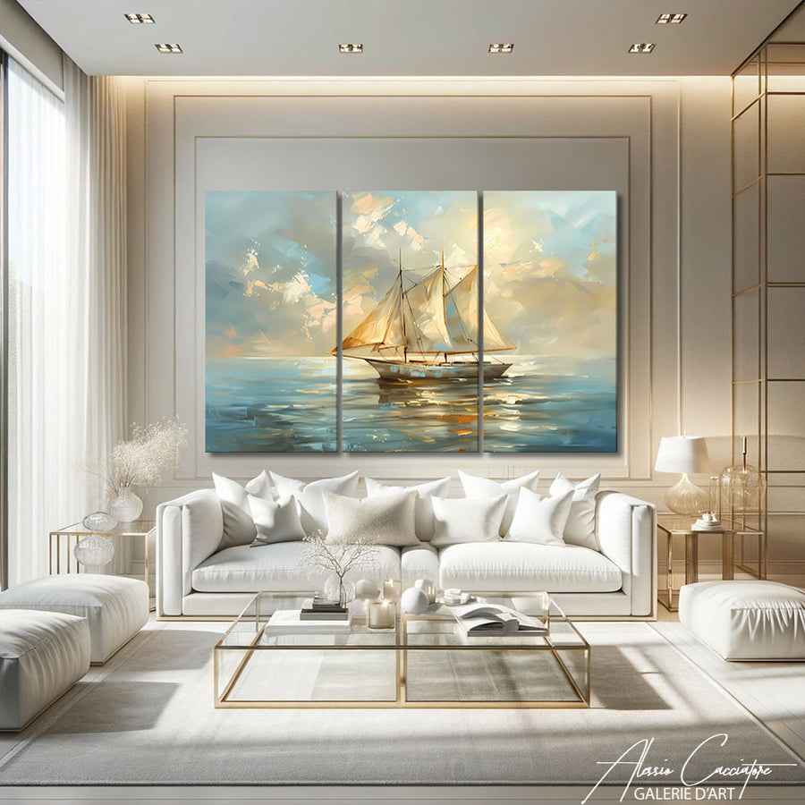 tableau tryptique bateau – mise en situation