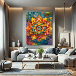 Tableau mandala beige