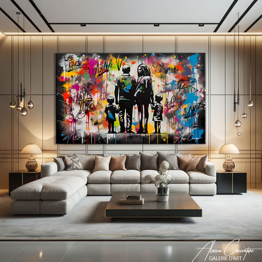 Tableau Graffiti Pop Art – mise en situation