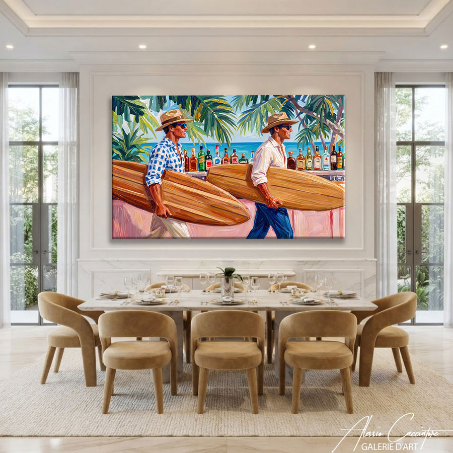 Affiche Peinture Surfeur – mise en situation