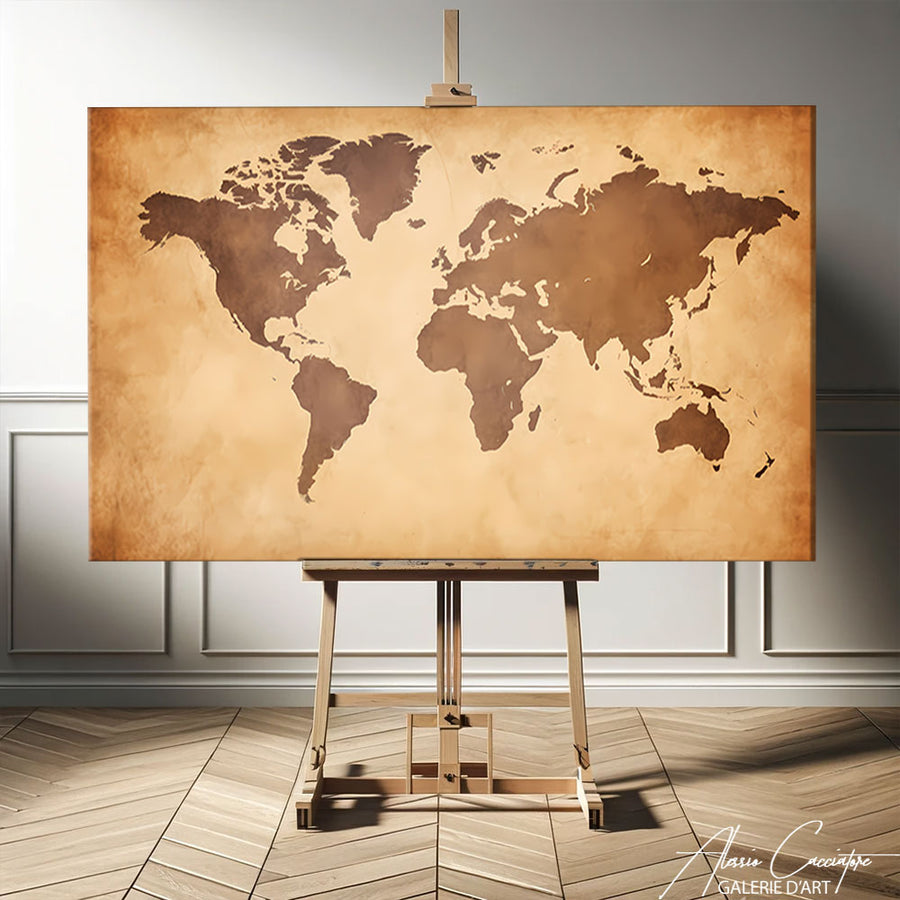 tableau carte du monde design – mise en situation