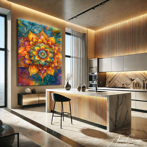 Tableau mandala gris