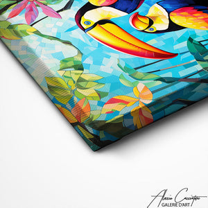 TABLEAU OISEAUX EXOTIQUES Alessio Cacciatore
