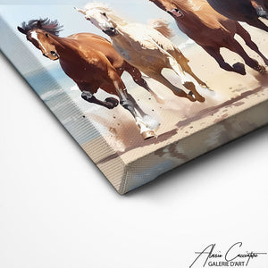 TABLEAU TRIPTYQUE CHEVAUX Alessio Cacciatore