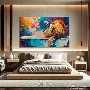 TABLEAU LION CONTEMPORAIN