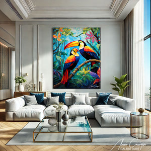 TABLEAU OISEAUX EXOTIQUES Alessio Cacciatore