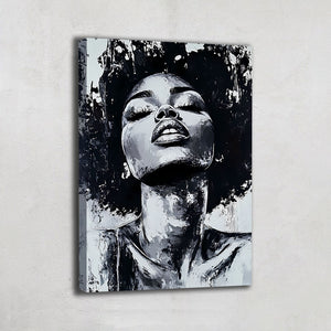 TABLEAU AFRICAINE NOIR ET BLANC