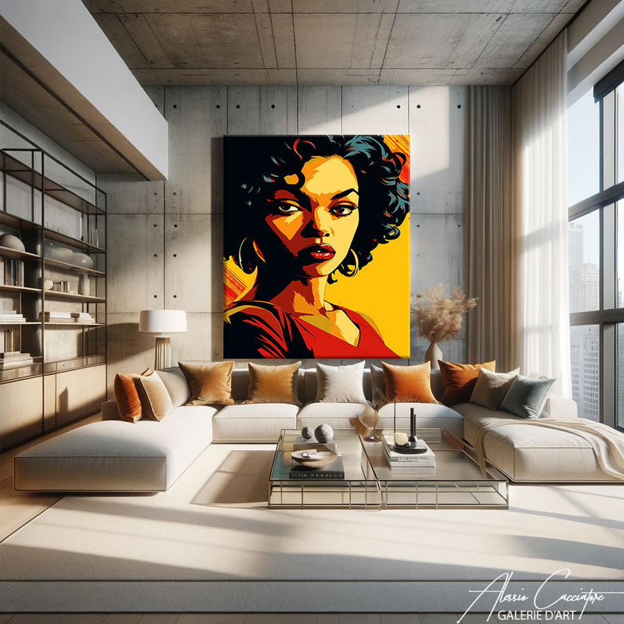 Peinture Femme Africaine Toile – mise en situation