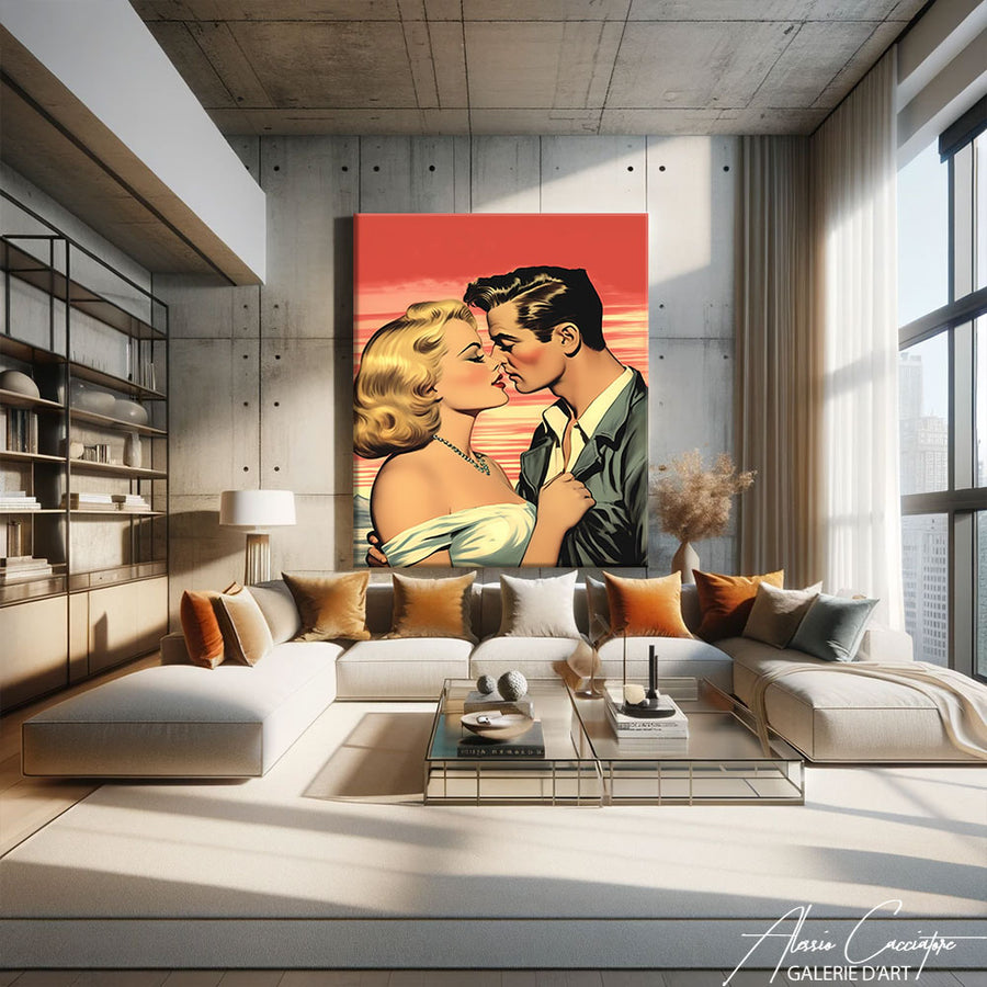 tableau couple amoureux design – mise en situation