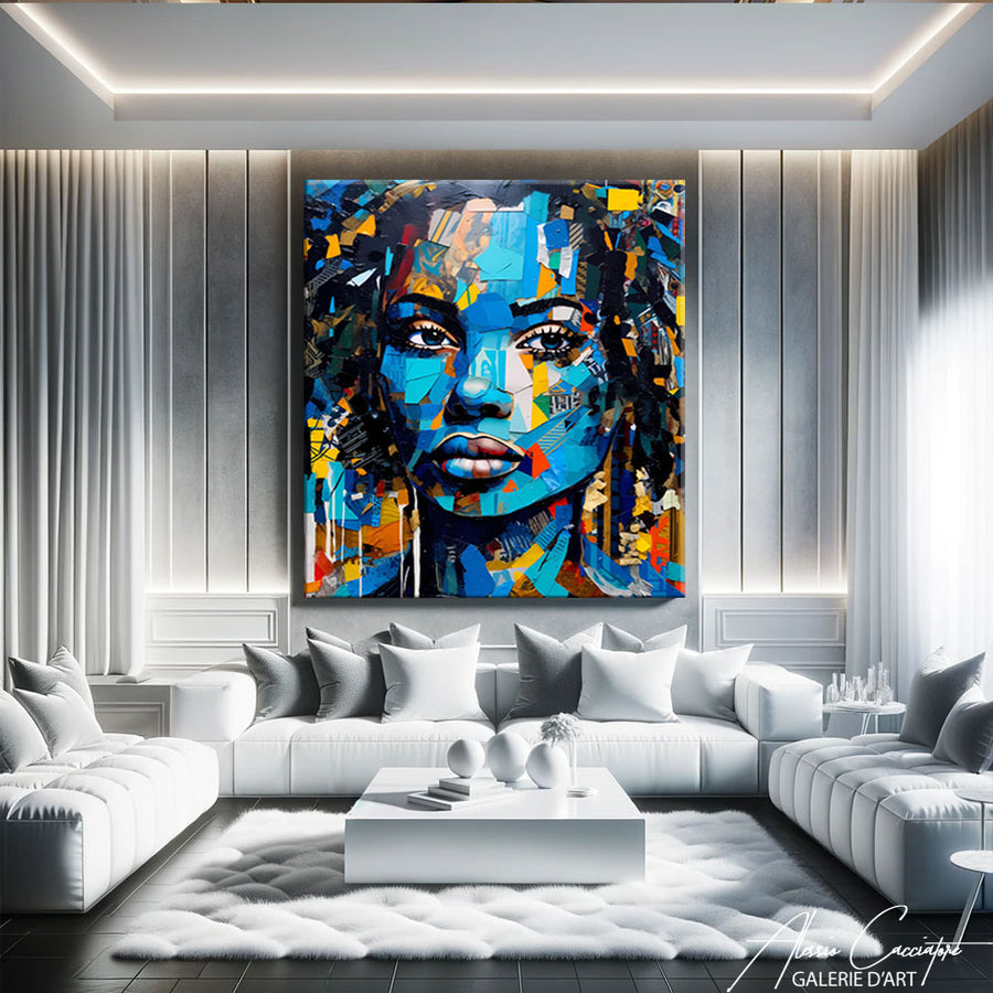 portrait africaine peinture – mise en situation