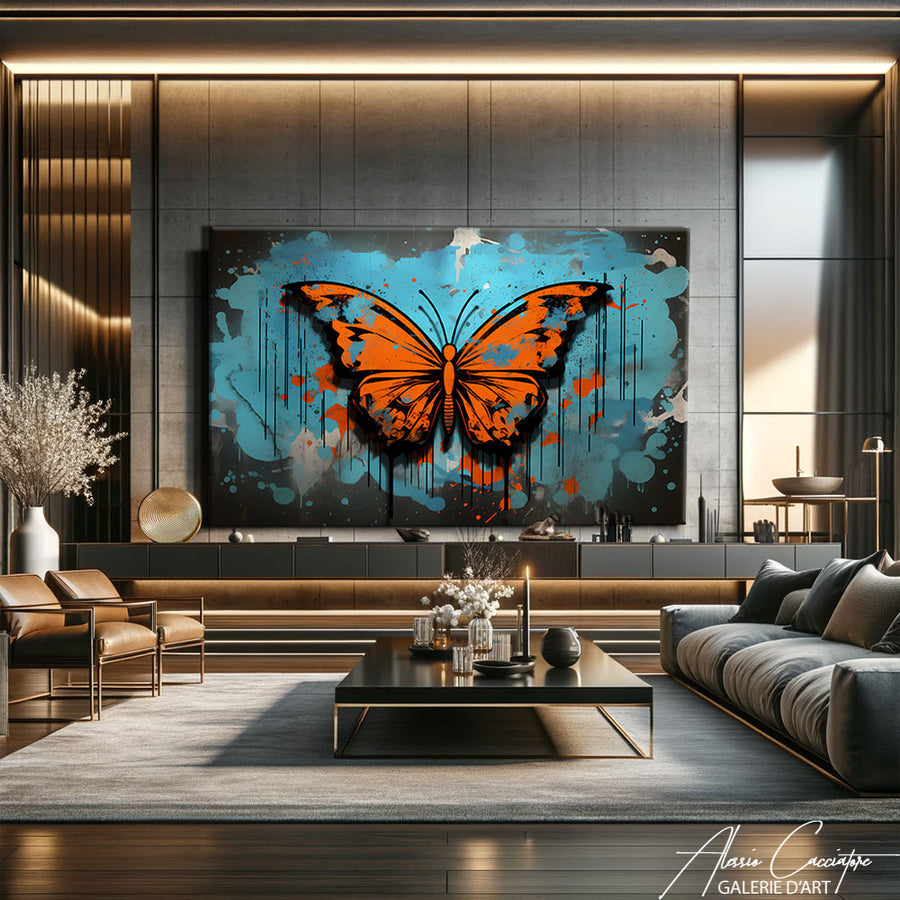 Peinture Papillon sur Toile – mise en situation