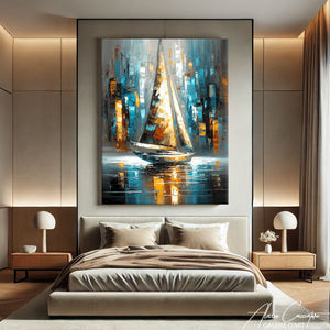 TABLEAU VERTICAL BATEAU CHIC AlessioCacciatore