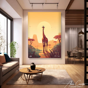 tableau peinture girafe