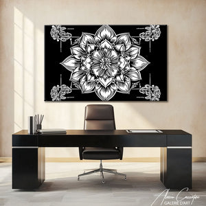 Tableau Mandala Noir Et Blanc