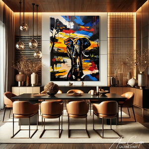 Tableau Elephant Abstrait