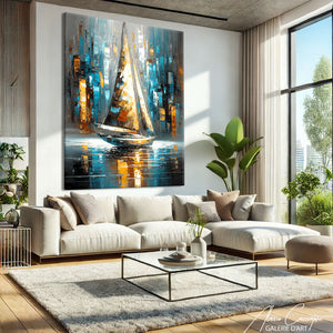 TABLEAU VERTICAL BATEAU CHIC AlessioCacciatore