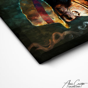 TABLEAU SINGE FUMEUR Alessio Cacciatore